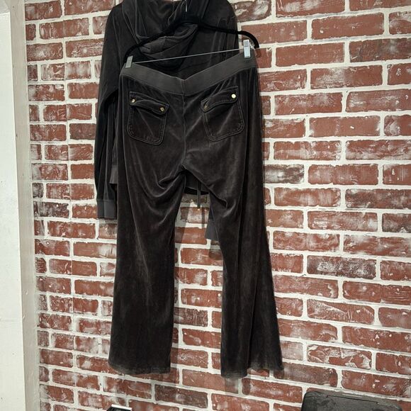 Juicy Couture Velour Gray Track Jacket and Pants Set Outfit L/XL Women EUC 2000s - Picture 2 of 8